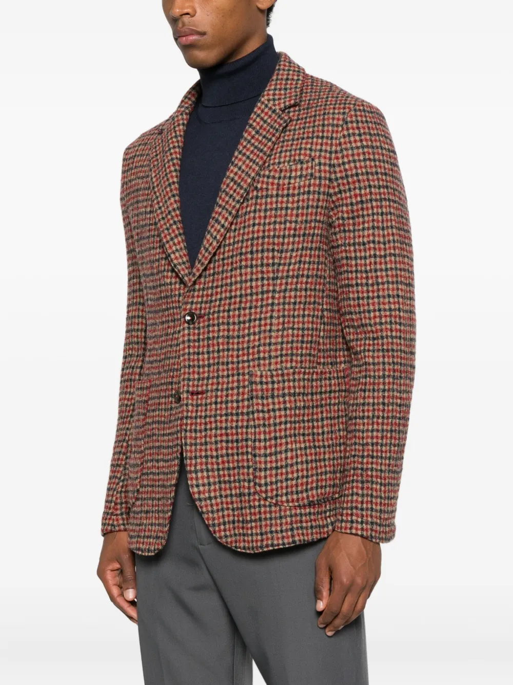 Original Vintage Style Checked Blazer In Red
