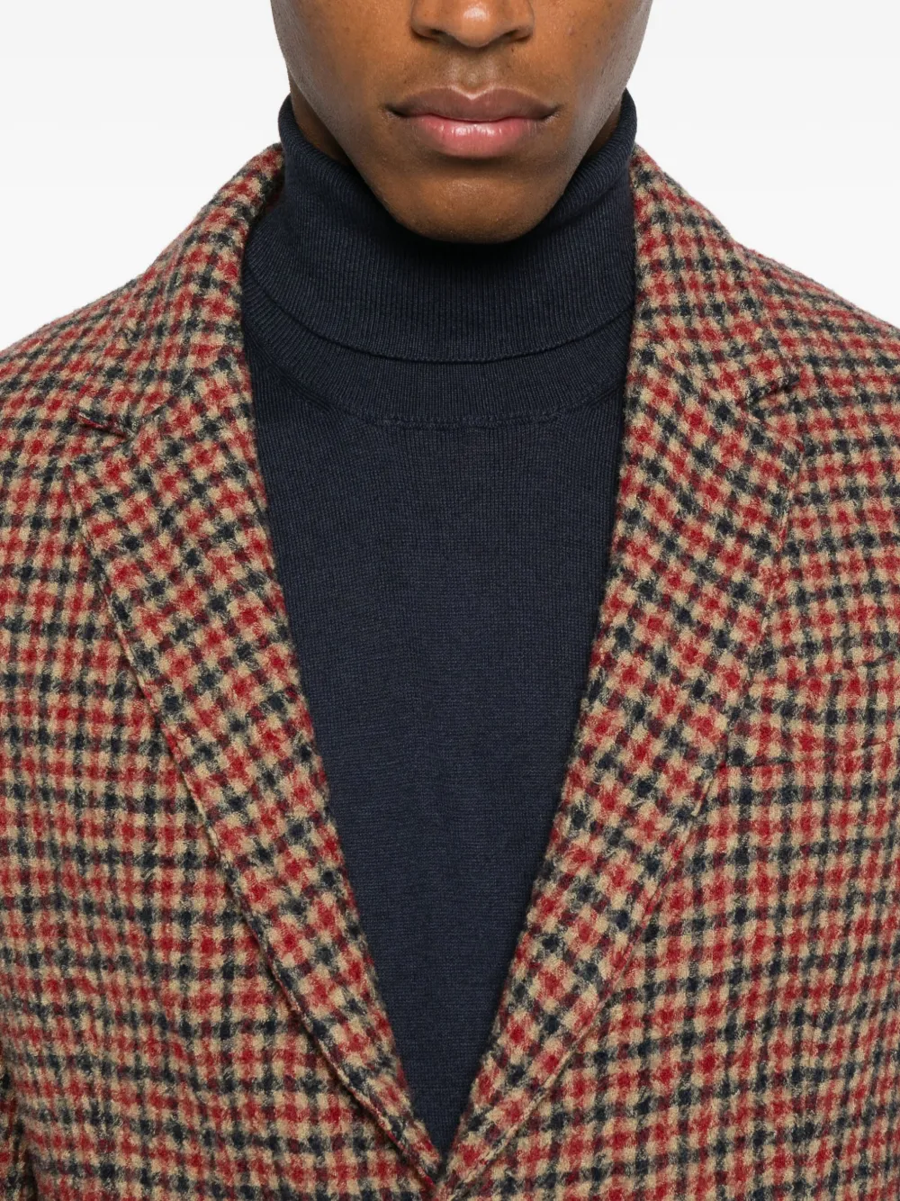 Original Vintage Style Checked Blazer In Red