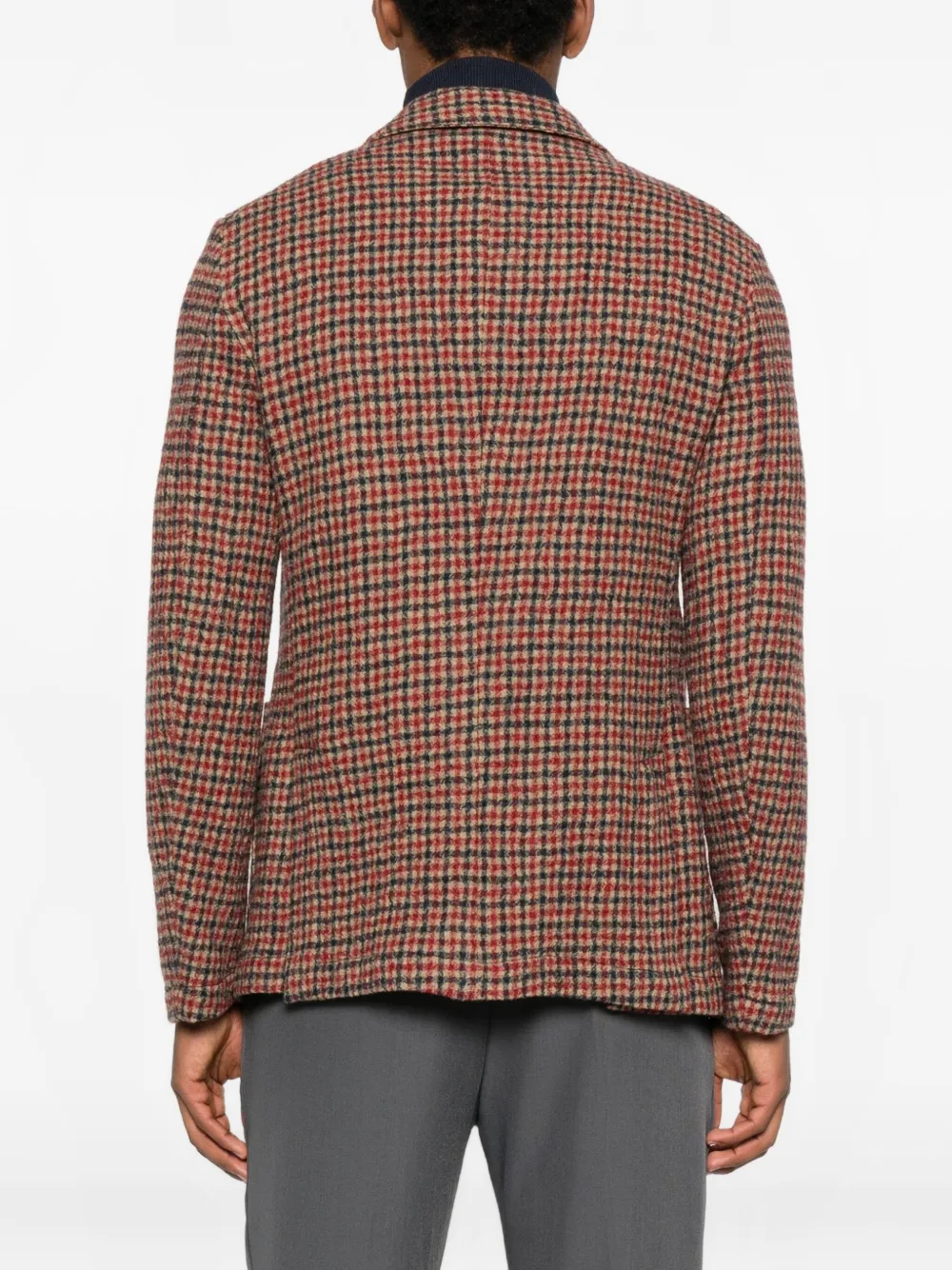 Original Vintage Style Checked Blazer In Red