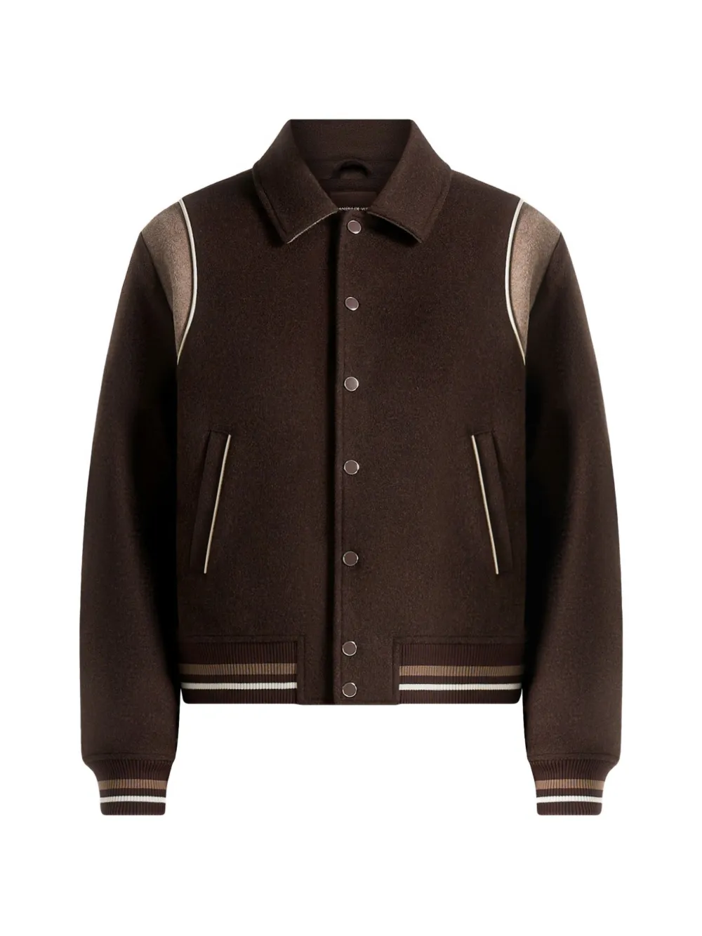 Manière De Voir Nico contrast wool varsity jacket - Marrone