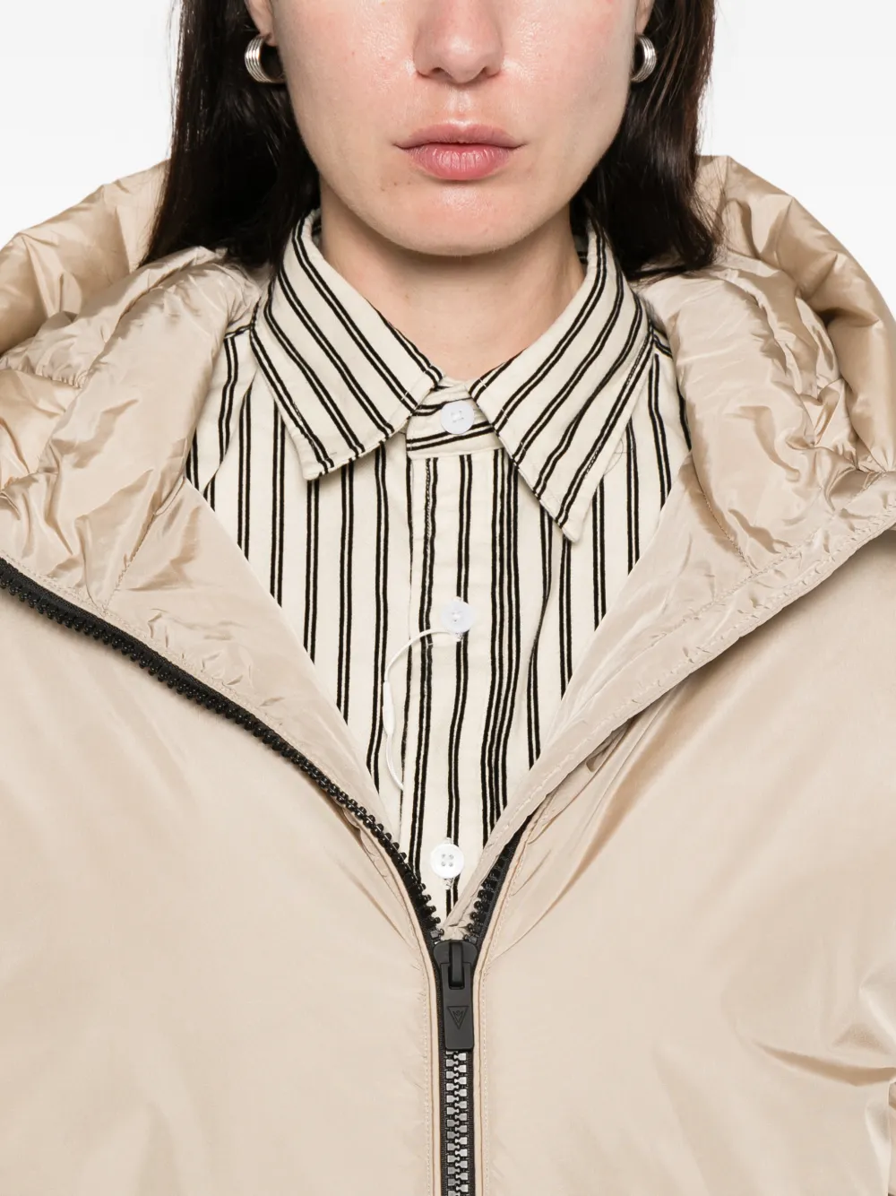Macron Hooded Zip Jacket In Neutral