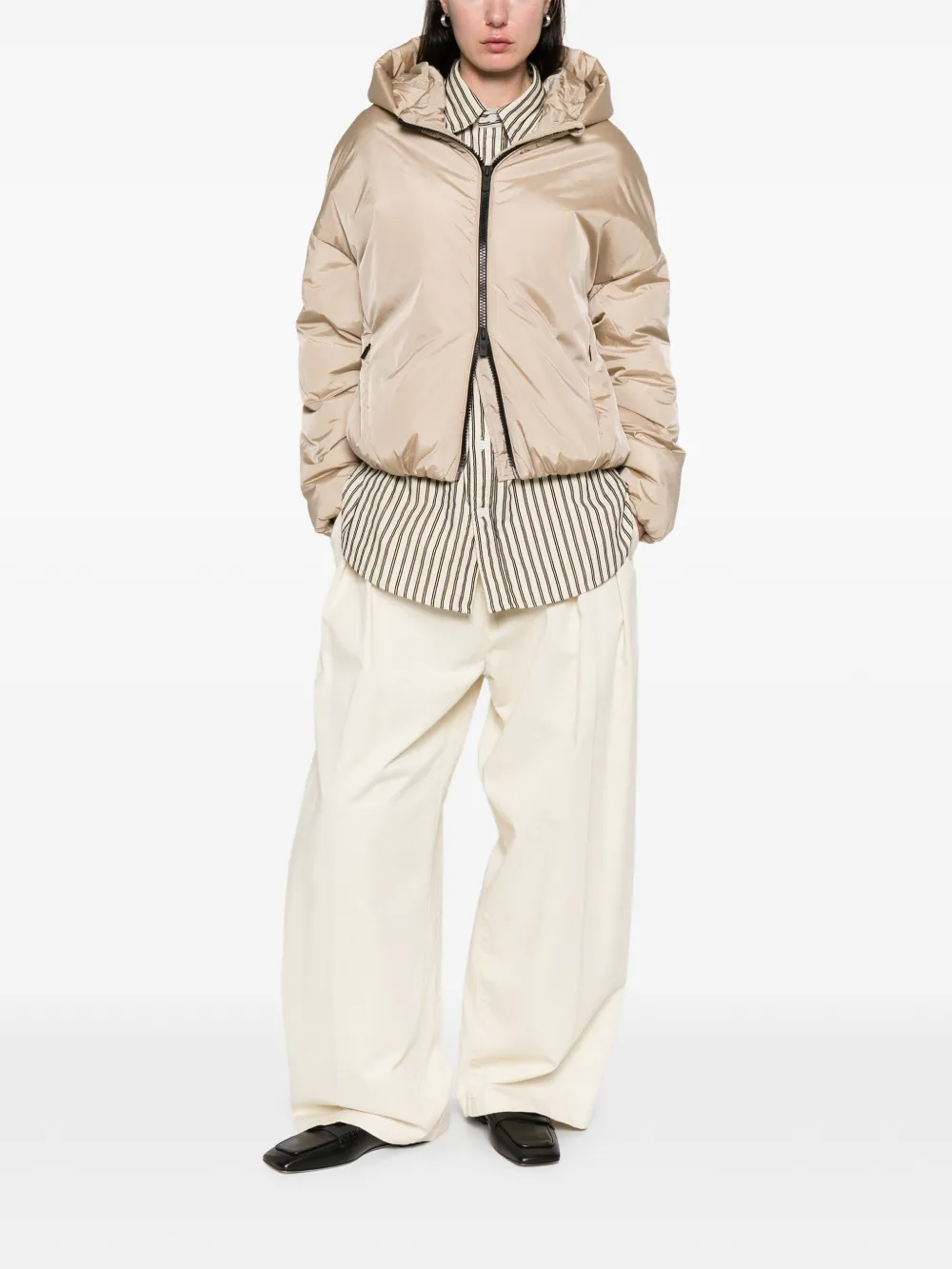 Macron Hooded Zip Jacket In Neutral