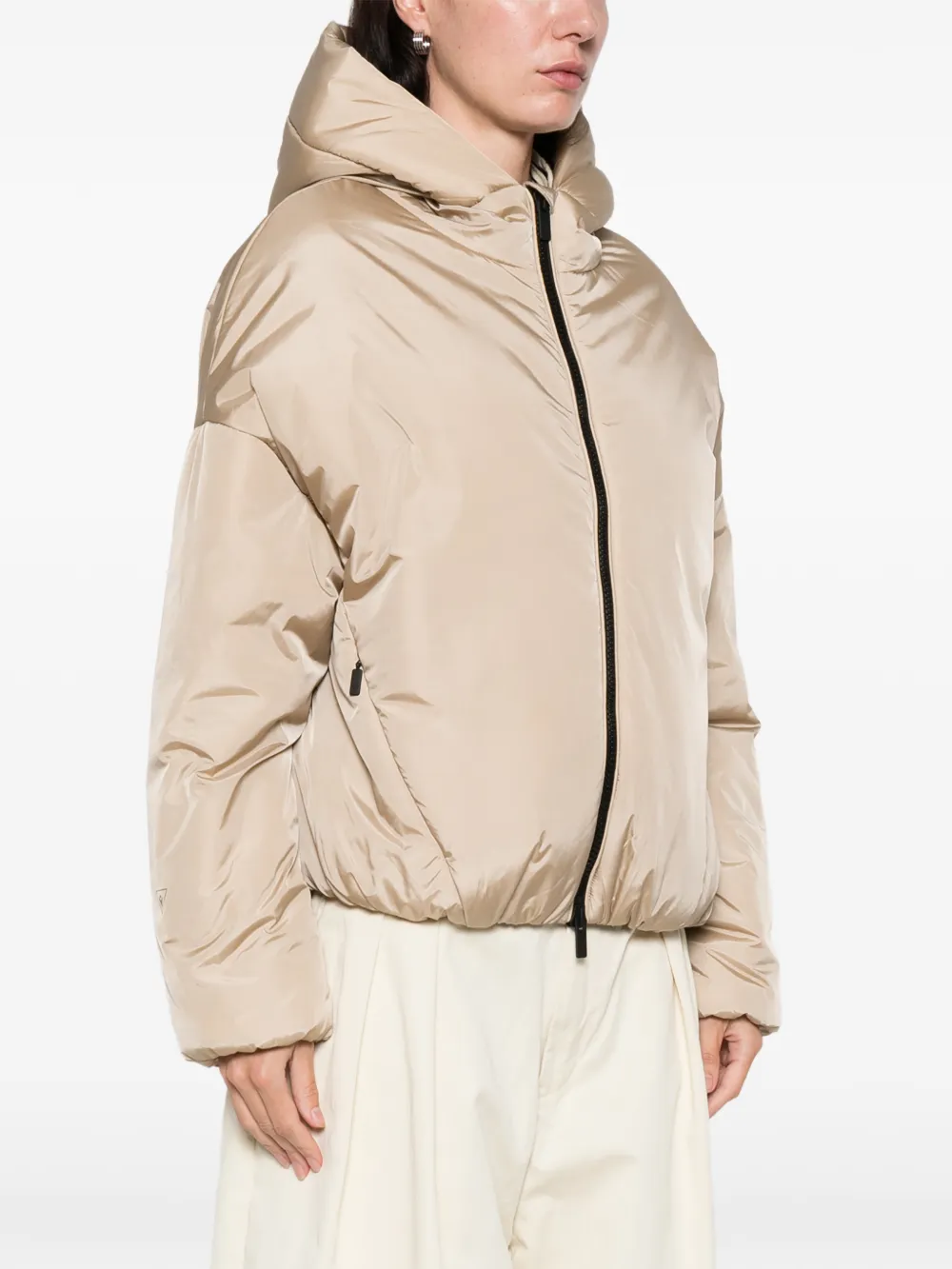 Macron Hooded Zip Jacket In Neutral