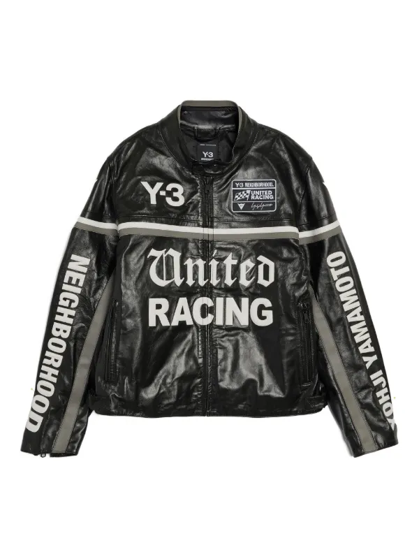 Y-3 x NBHD Leather Jacket | Black | FARFETCH