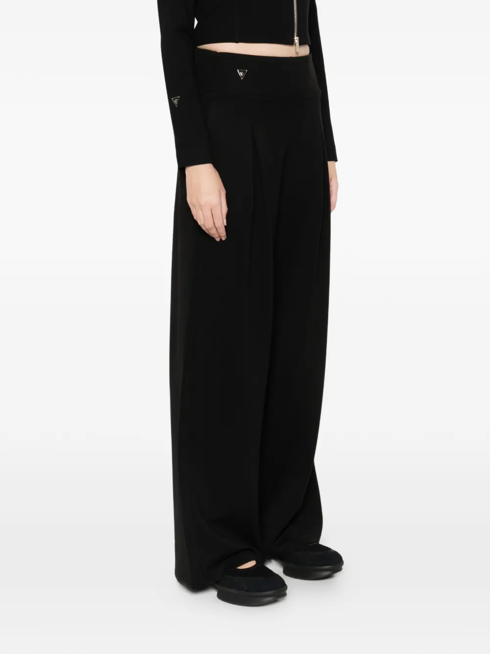 Macron Pleated Logo Trousers In Black