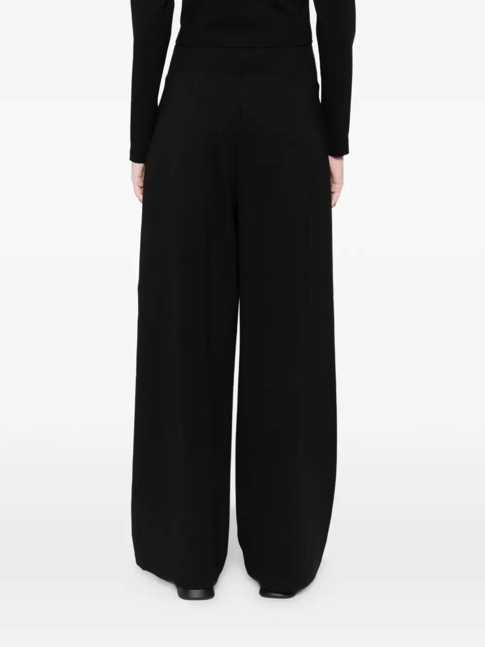 Macron Pleated Logo Trousers In Black