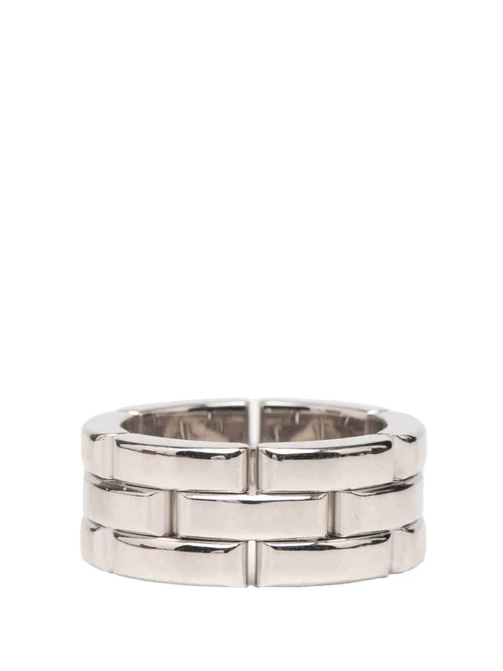 Cartier 2000-2015 18Kホワイトゴールド トリプルロー マイヨン パンテール リング - シルバートーン