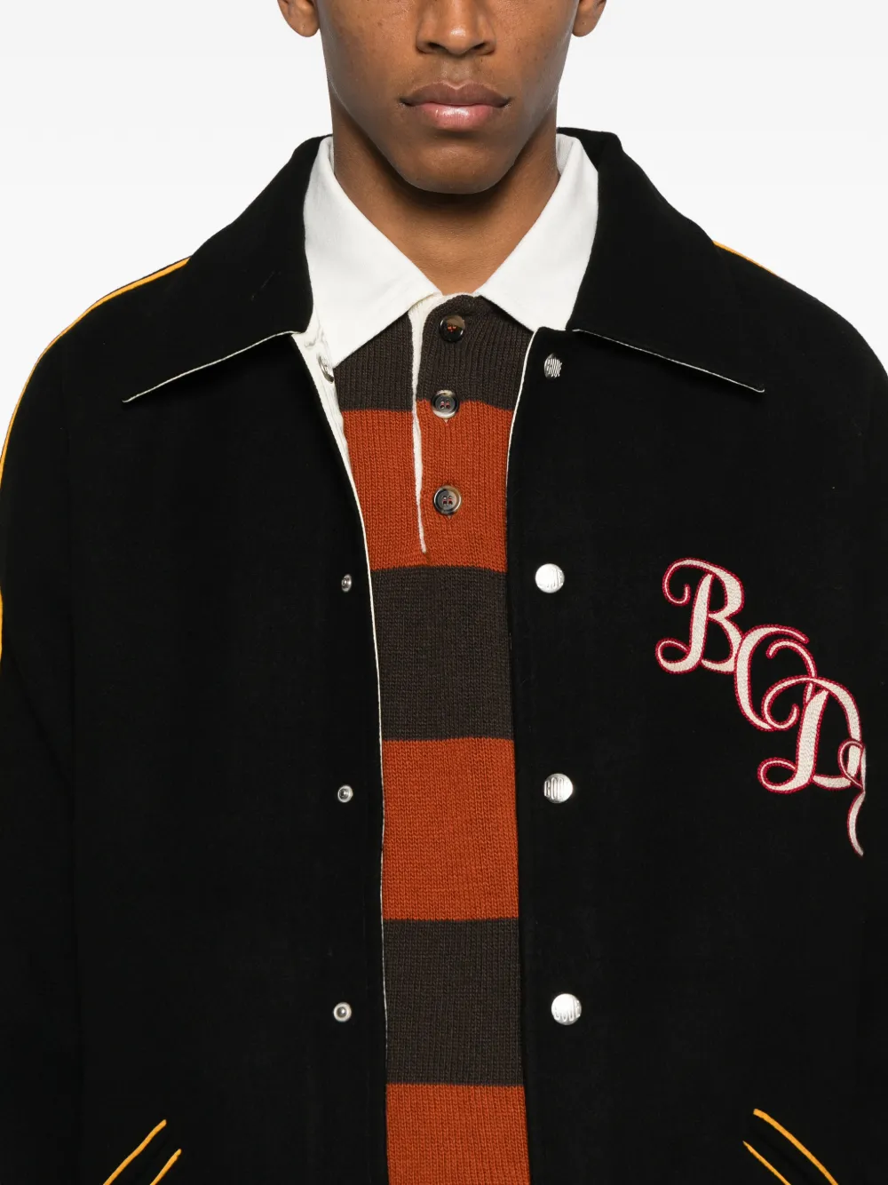 Bode Monogram Snap Reversible Jacket In Black