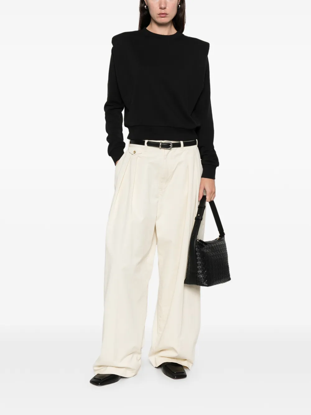 Macron Olimpia Padded-shoulder Sweatshirt In Black