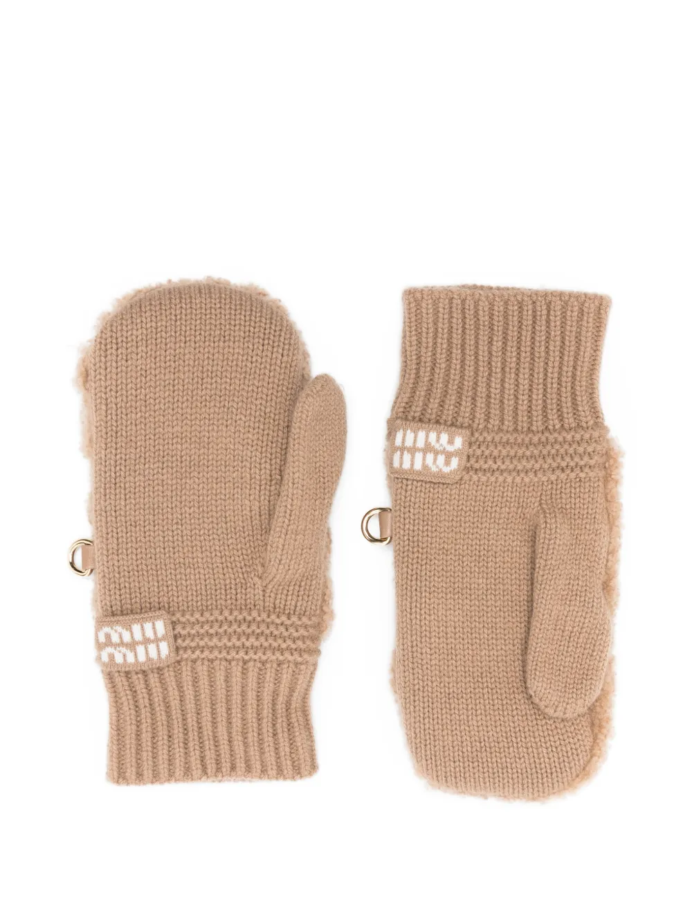  Miu Miu Shearling Gloves - Neutrals 