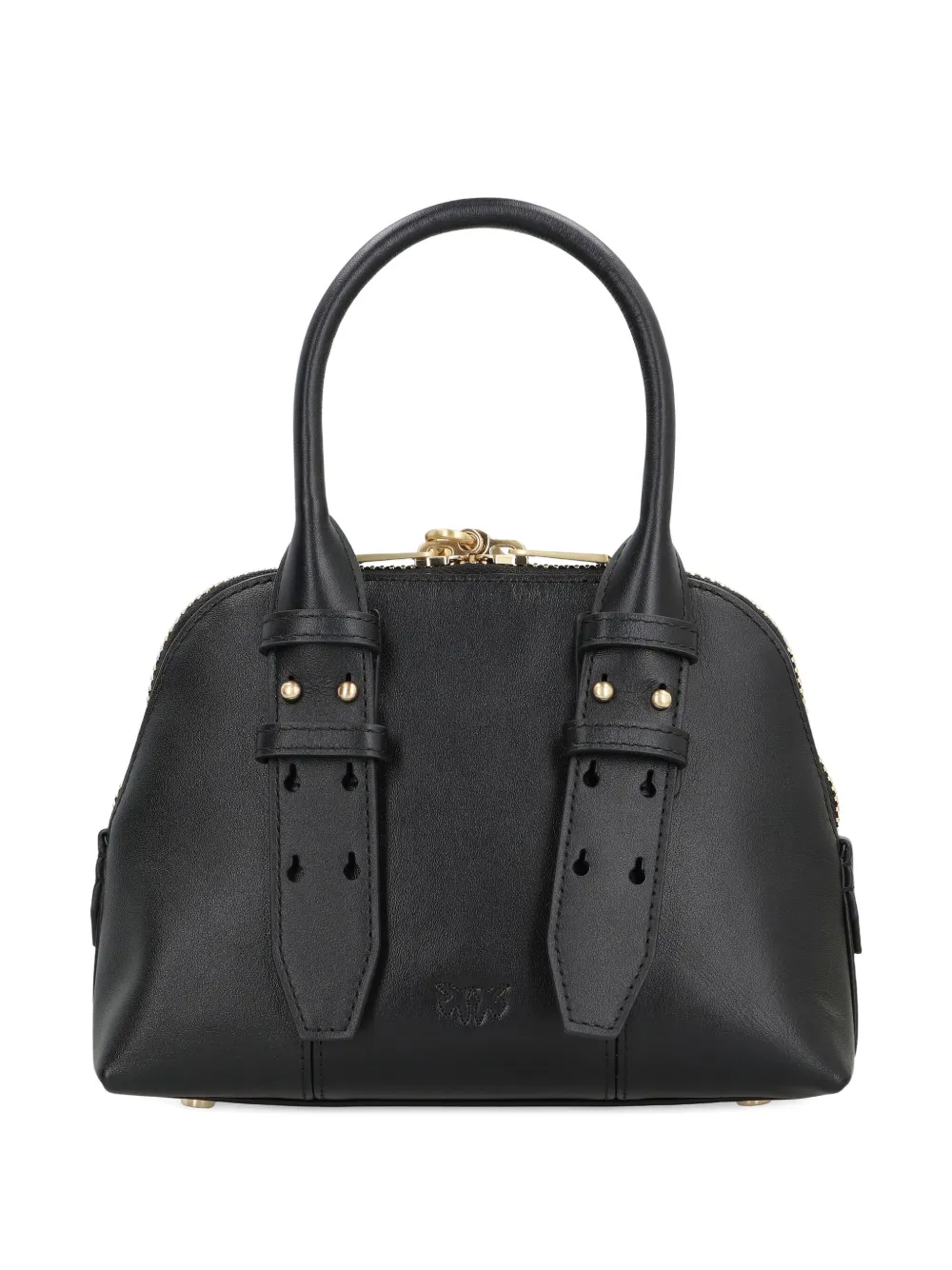 PINKO logo-detailing leather shoulder bag - Zwart