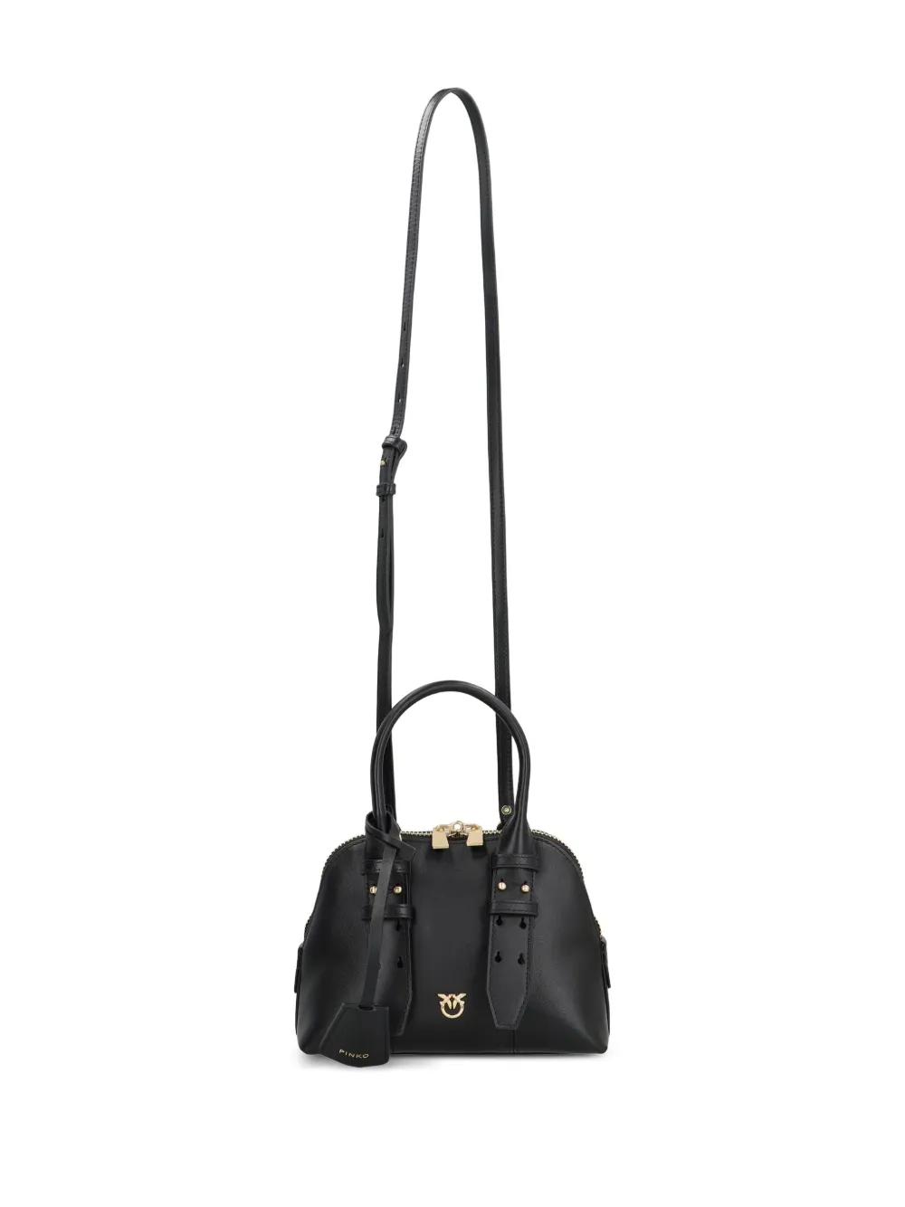 PINKO Leren schoudertas met logodetail Zwart