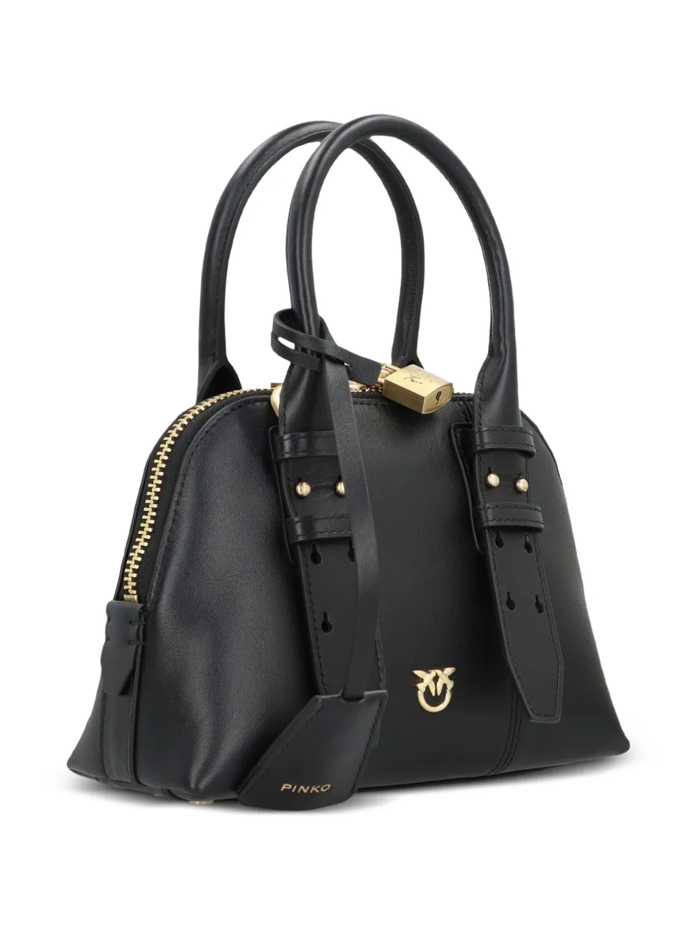 PINKO Leren schoudertas met logodetail Zwart