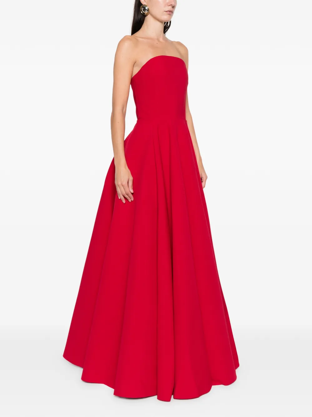 Solace London Strapless Maxi Dress In Red