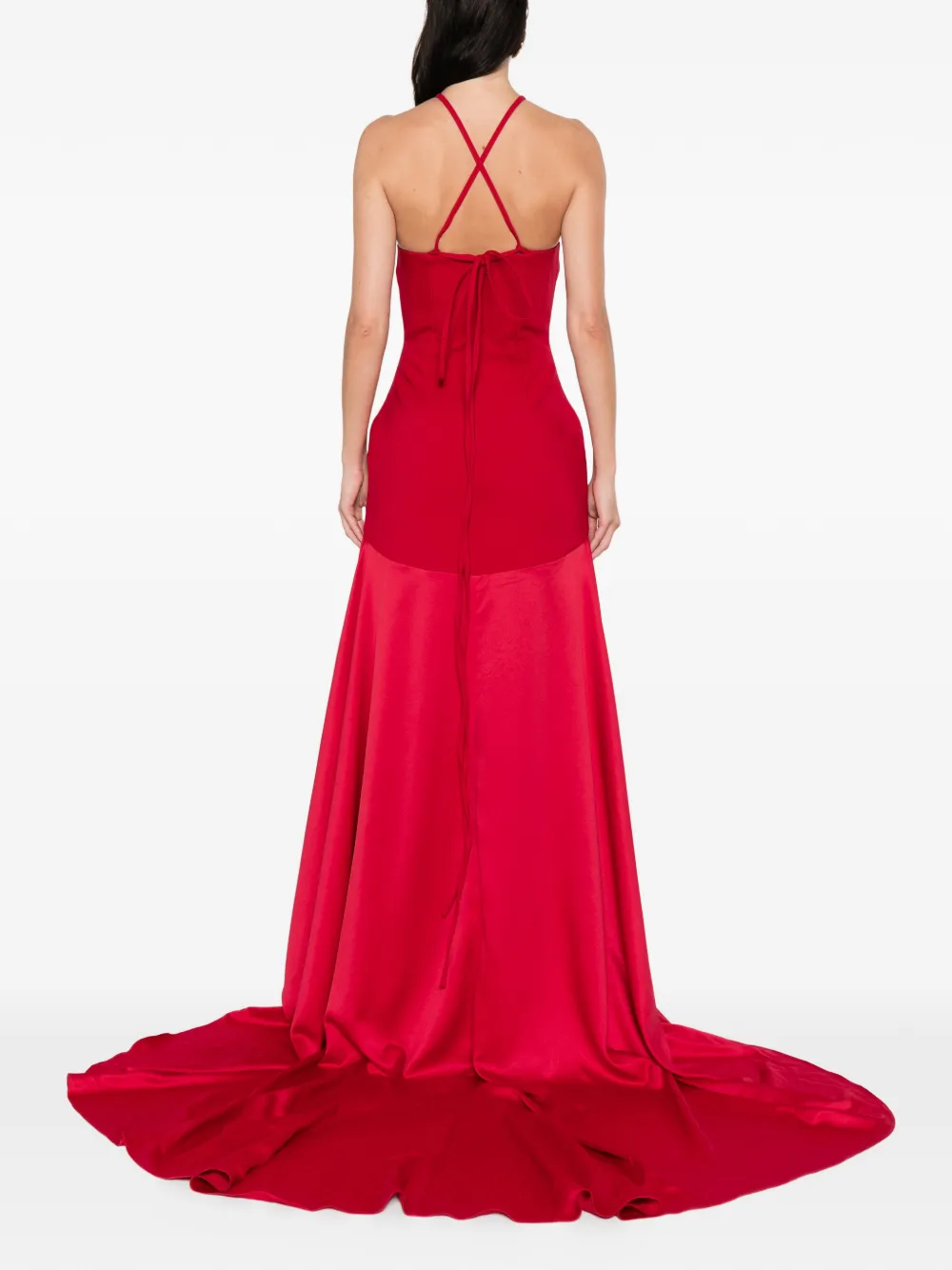 Solace London Halter Maxi Dress In Red