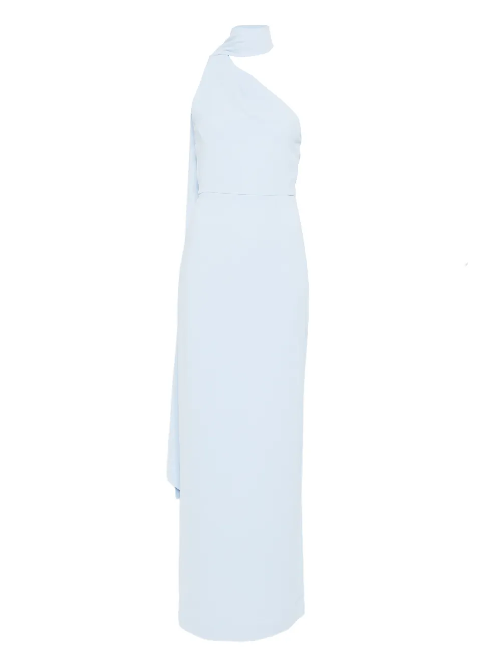 Solace London One-shoulder Drape Dress In Blue