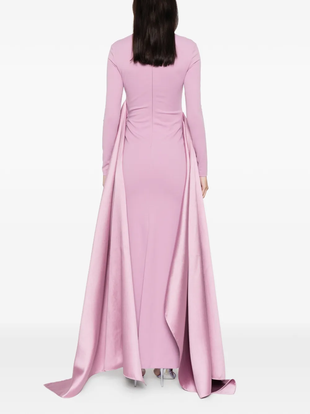 Solace London High-neck Sash Dress In Pink