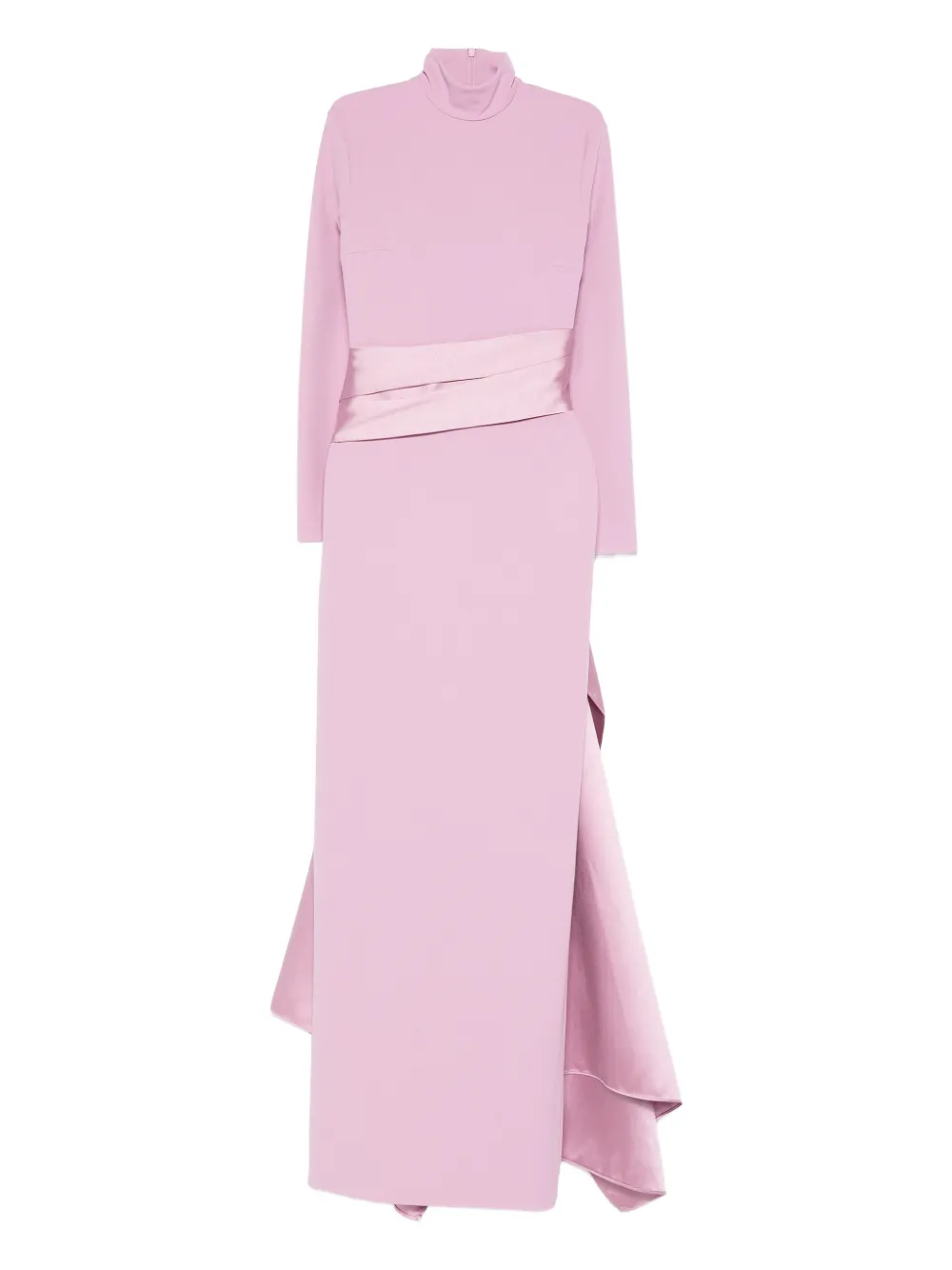 Solace London High-neck Sash Dress In Pink