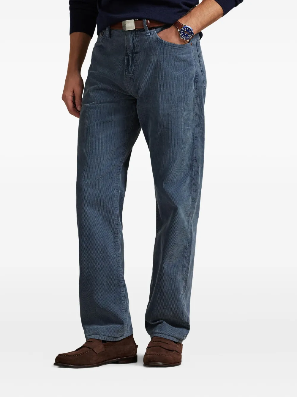 Polo Ralph Lauren Broek met ribfluwelen textuur Blauw