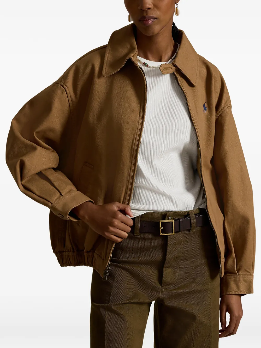  Polo Ralph Lauren Pony-embroidered Zip Jacket - Brown 