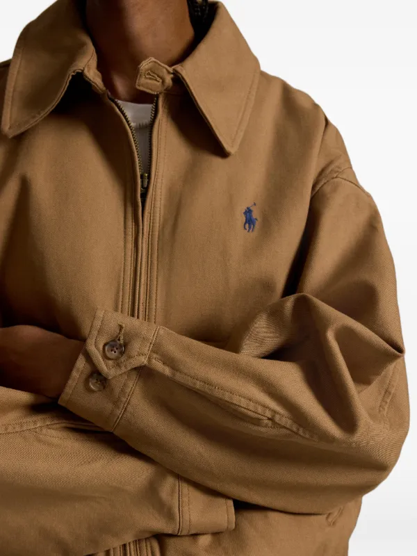 Polo Ralph Lauren Jaqueta Com Zíper e Bordado | Marrom | FARFETCH BR