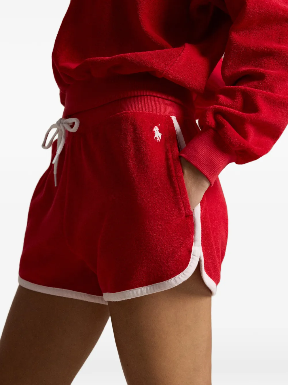 Polo Ralph Lauren Shorts met trekkoordtaille en contrasterende afwerking Rood