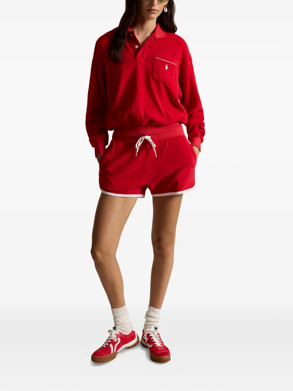 Polo Ralph Lauren Shorts met trekkoordtaille en contrasterende afwerking Rood