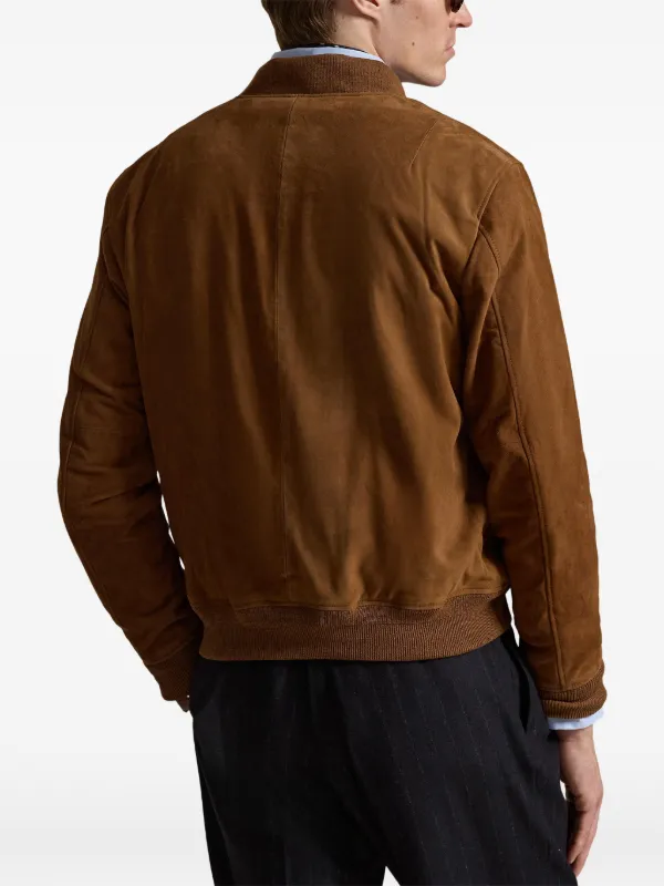 Polo Ralph Lauren Zipped Suede Jacket | Brown | FARFETCH AO