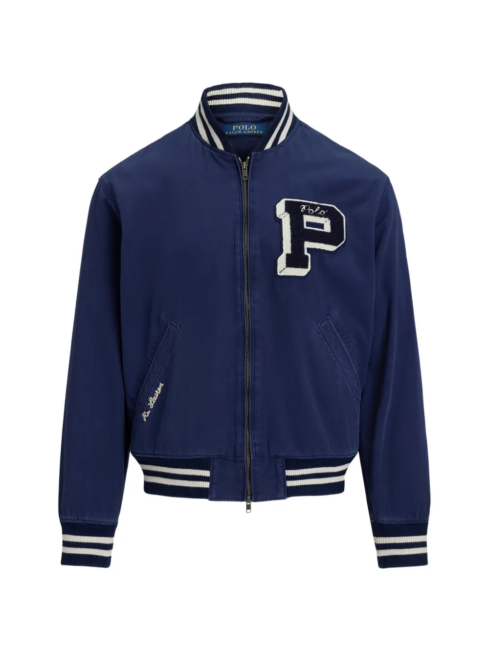 Polo Ralph Lauren appliqué striped-trim jacket - Blu