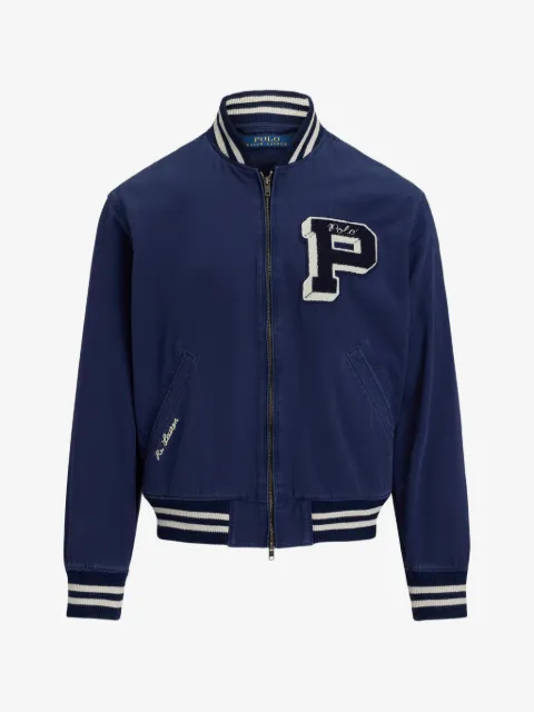 Polo Ralph Lauren appliqué striped-trim jacket