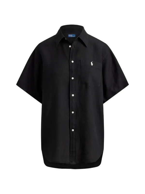 Polo Ralph Lauren パッチポケット リネンシャツ | ブラック | FARFETCH JP