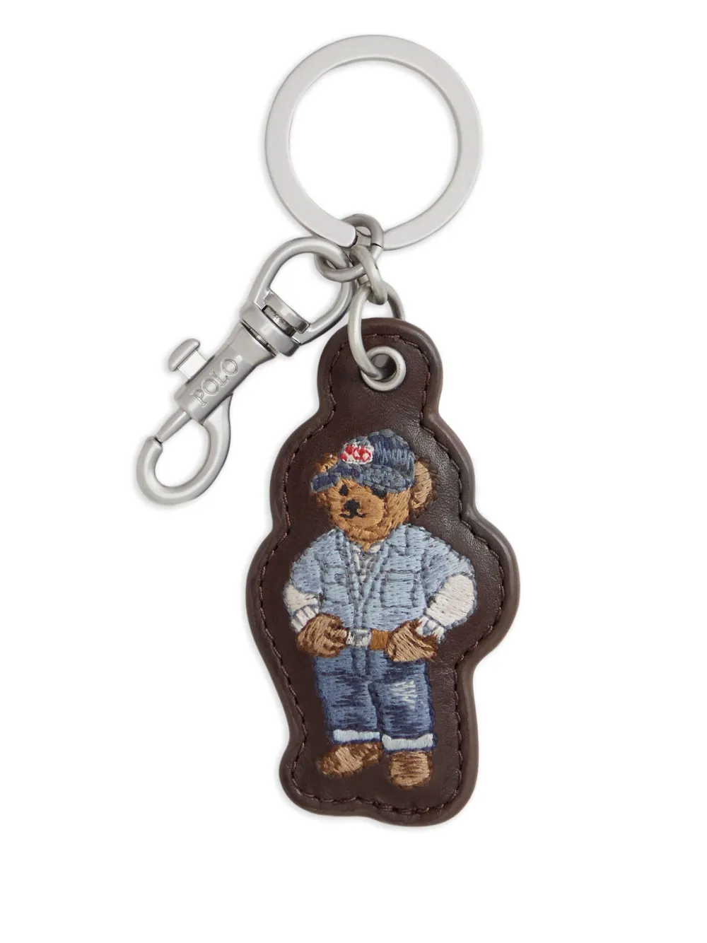 Polo Ralph Lauren Portachiavi in pelle con ricamo - Marrone