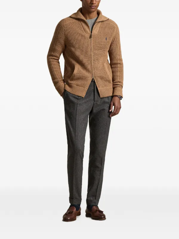 Polo Ralph Lauren Cardigan De Tricô Com Zíper | Marrom | FARFETCH BR