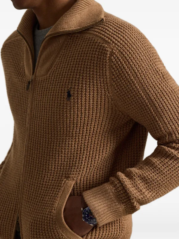 Polo Ralph Lauren ワッフルニット カーディガン | ブラウン | FARFETCH JP