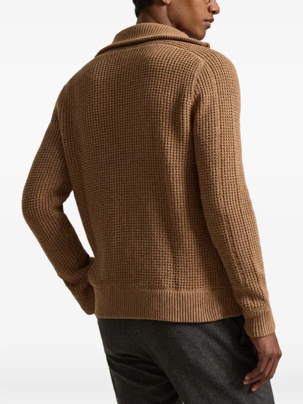 Polo Ralph Lauren ワッフルニット カーディガン | ブラウン | FARFETCH JP