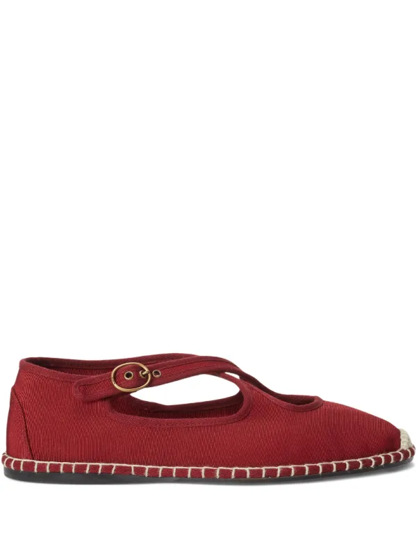 Polo Ralph Lauren Buckle-fastening Ballet Flats in Red