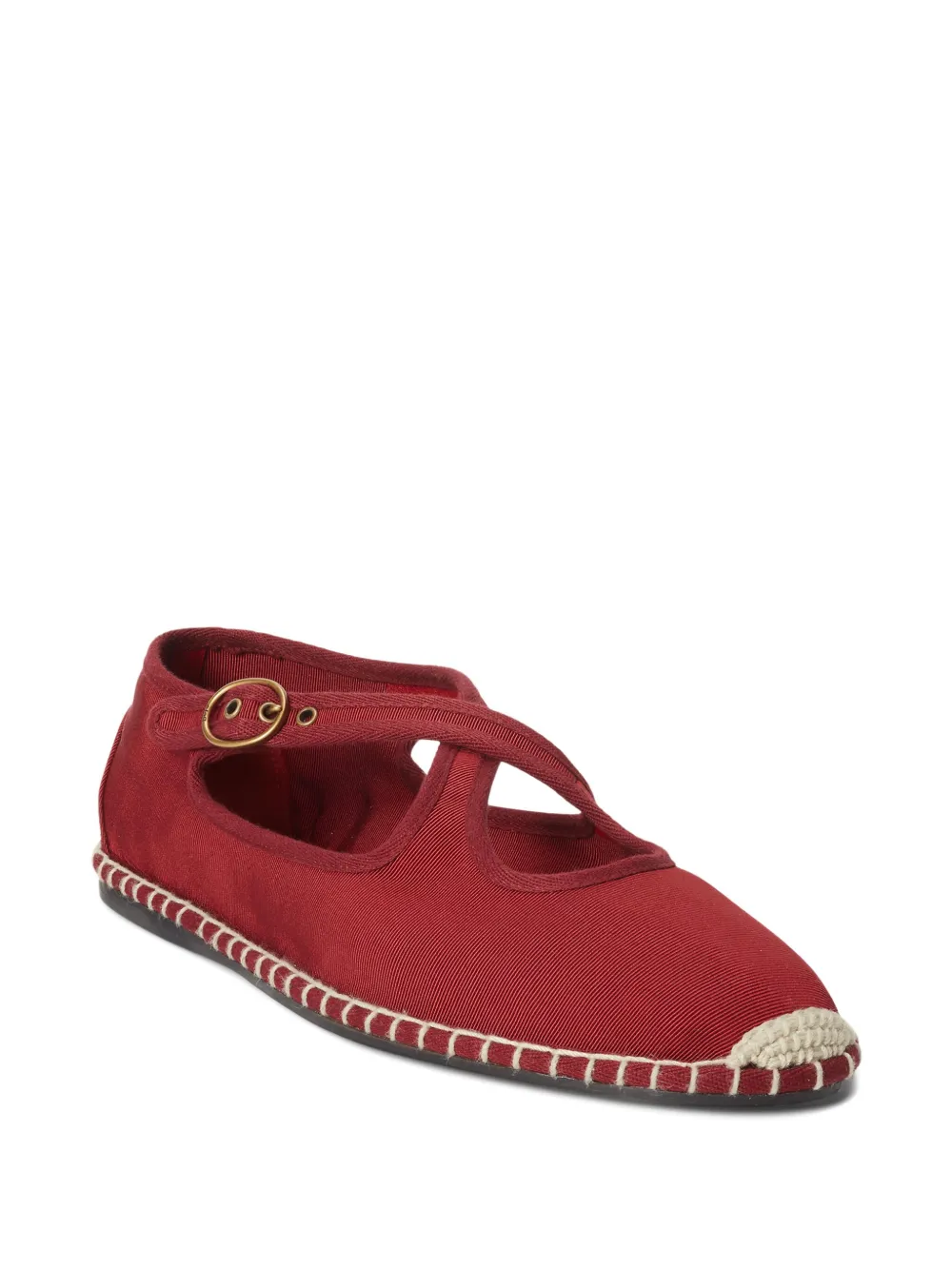 Polo Ralph Lauren Crisscross Buckled Espadrille In Red