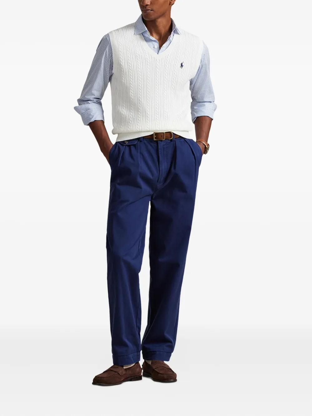 Polo Ralph Lauren Kabelgebreide top met geborduurd logo Wit