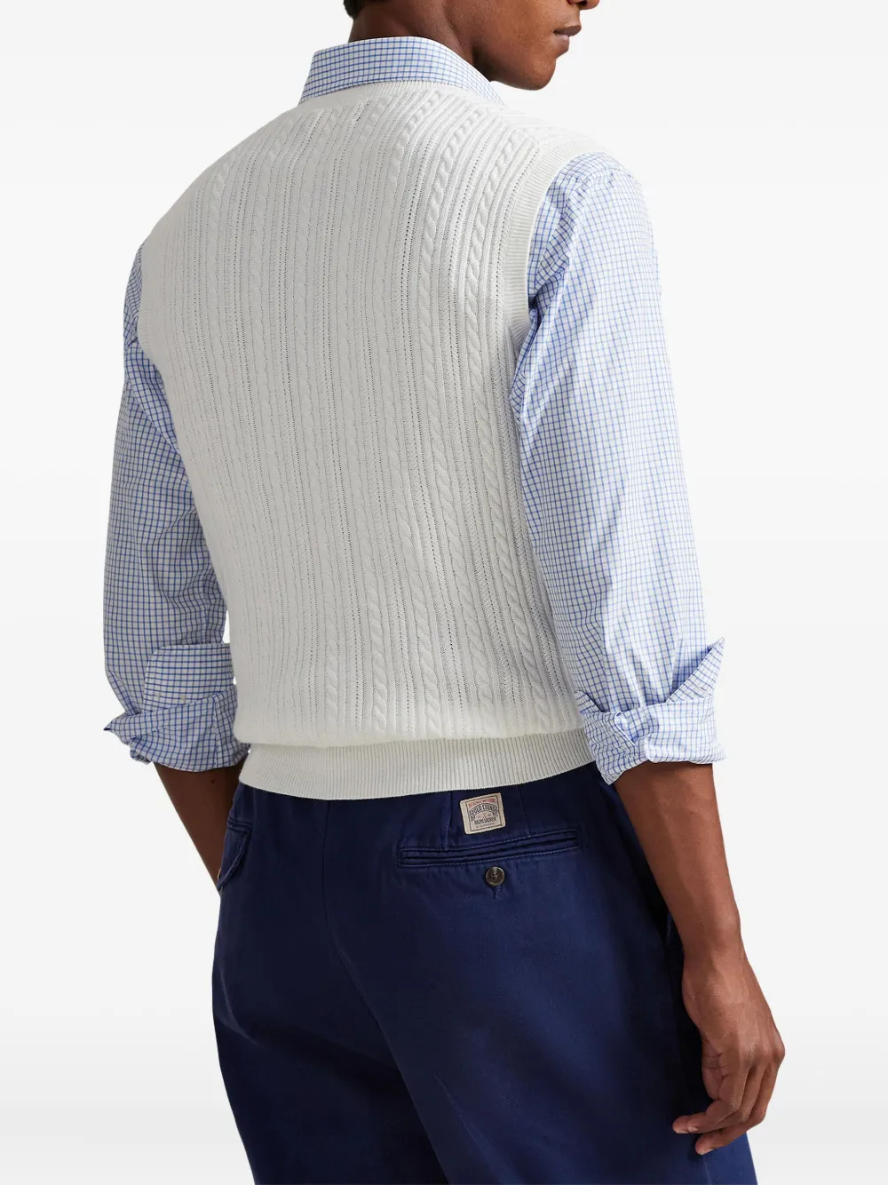 Polo Ralph Lauren Kabelgebreide top met geborduurd logo Wit