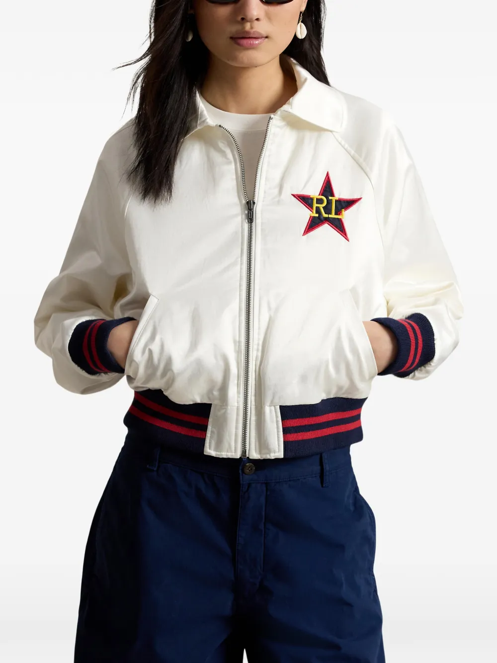  Polo Ralph Lauren Star-embroidered Bomber Jacket - Neutrals 