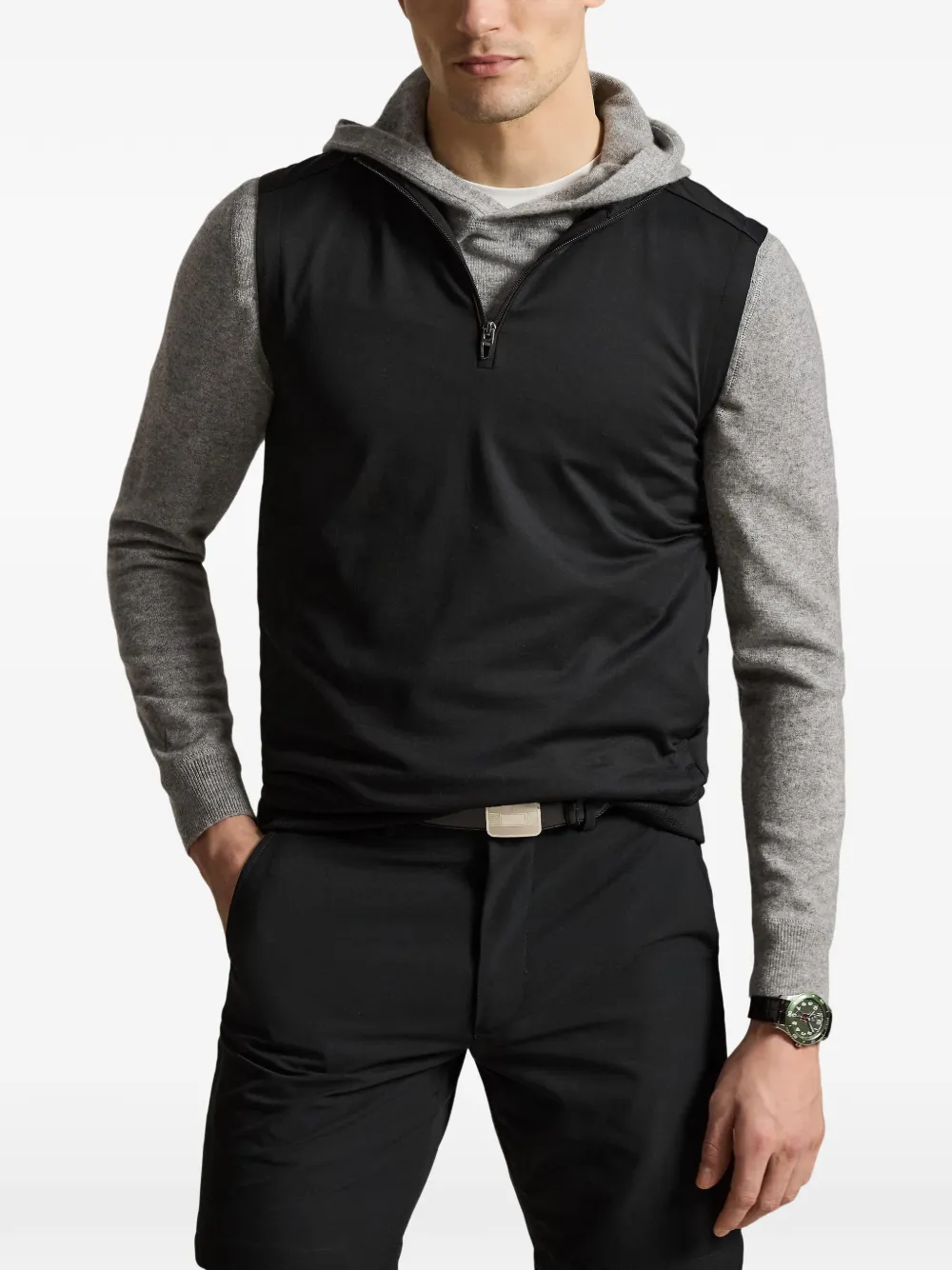 RLX Ralph Lauren Mouwloze top met halve rits Zwart