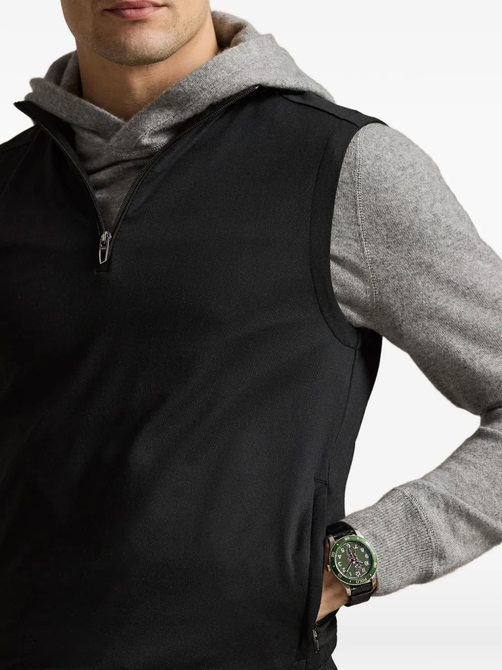 RLX Ralph Lauren Mouwloze top met halve rits Zwart