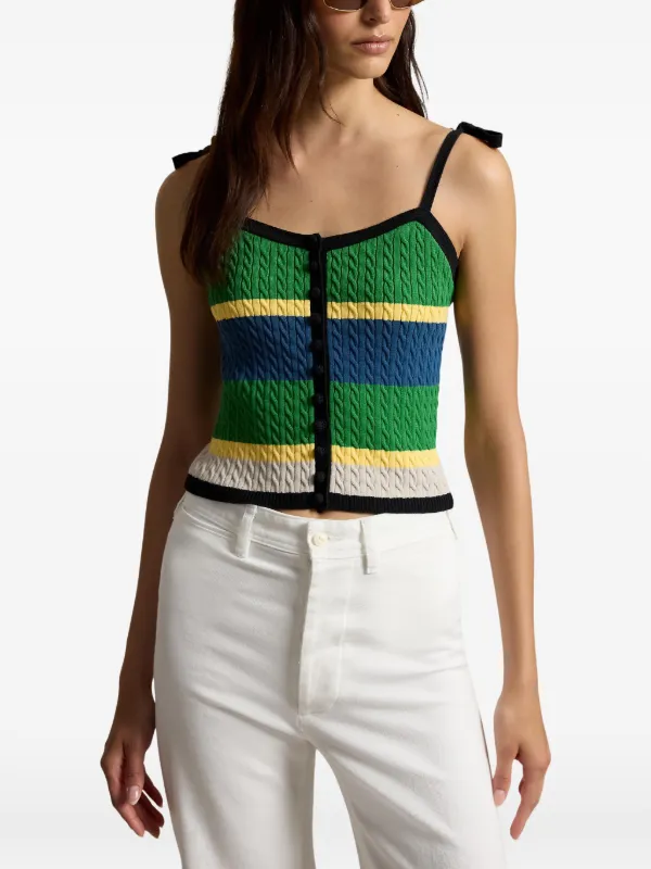Polo Ralph Lauren ケーブルニット タンクトップ | ブラック | FARFETCH JP