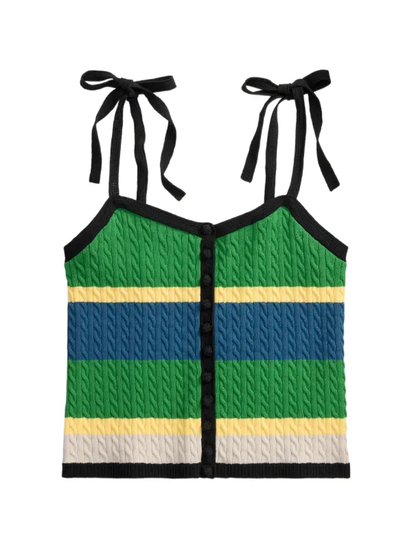 Polo Ralph Lauren Cable-knit Tie-strap Tank Top in Black