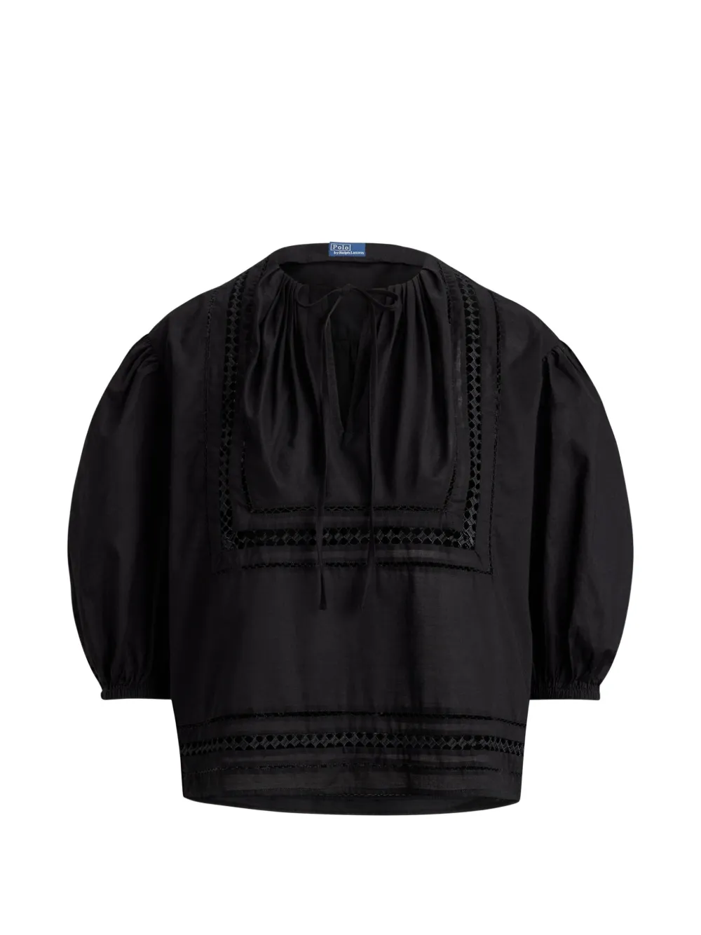 Polo Ralph Lauren Blusa Lizzy con maniche a palloncino - Nero