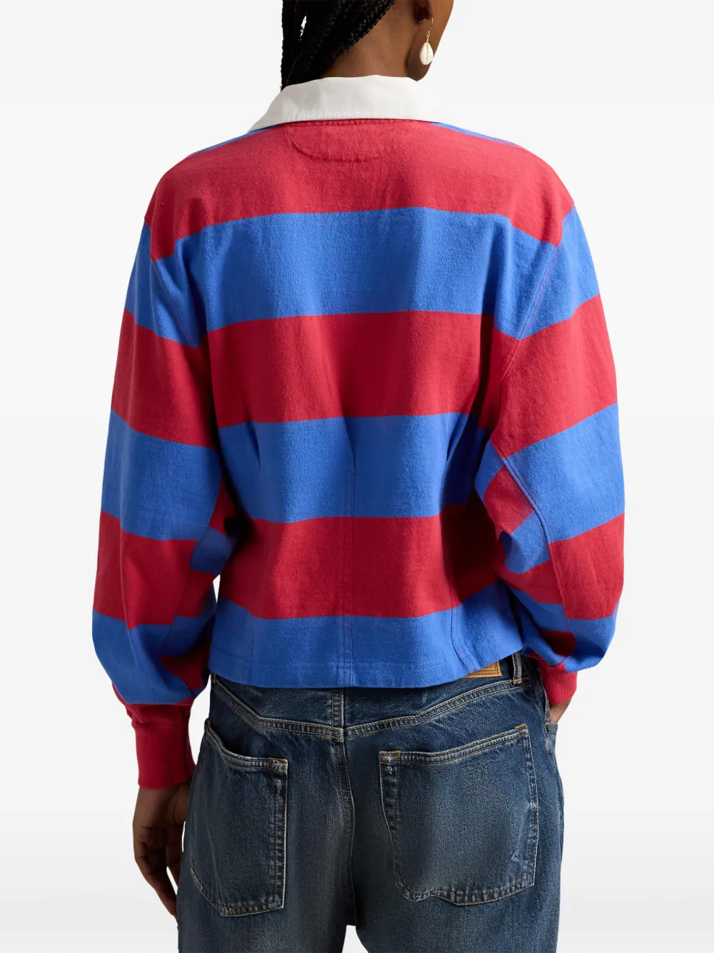 Polo Ralph Lauren Gestreept rugbyshirt met borstzak Rood
