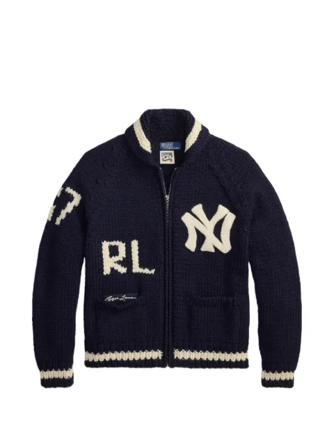 Polo Ralph Lauren logo-patch chunky-knit cardigan