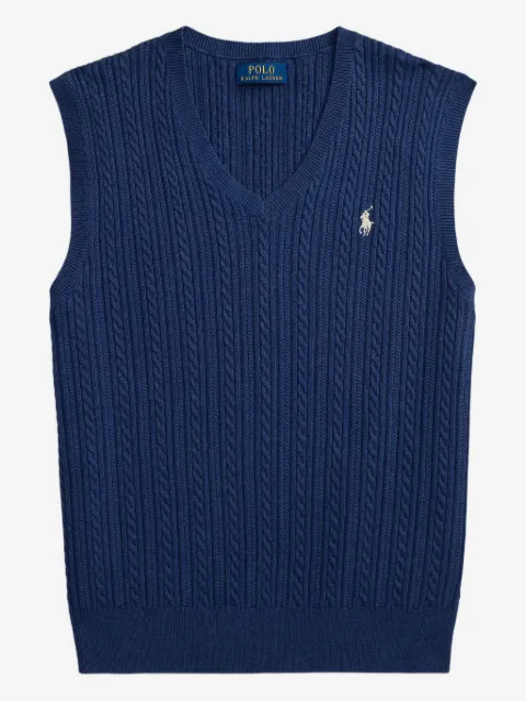 Polo Ralph Lauren cable-knit embroidered-logo vest
