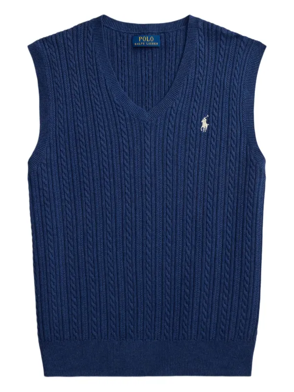 Polo Ralph Lauren ケーブルニット ベスト | ブルー | FARFETCH JP