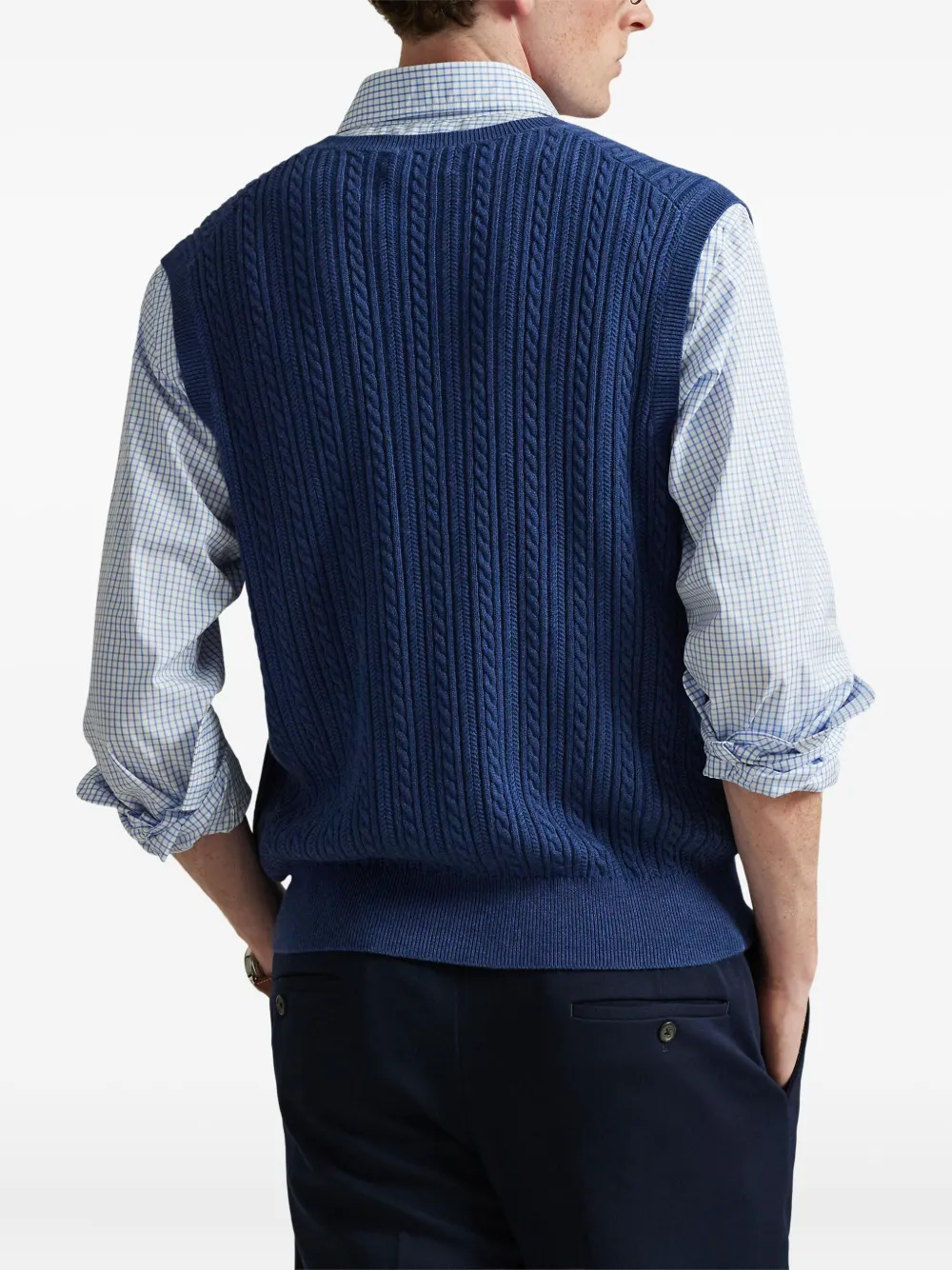 Polo Ralph Lauren Kabelgebreide top met geborduurd logo Blauw